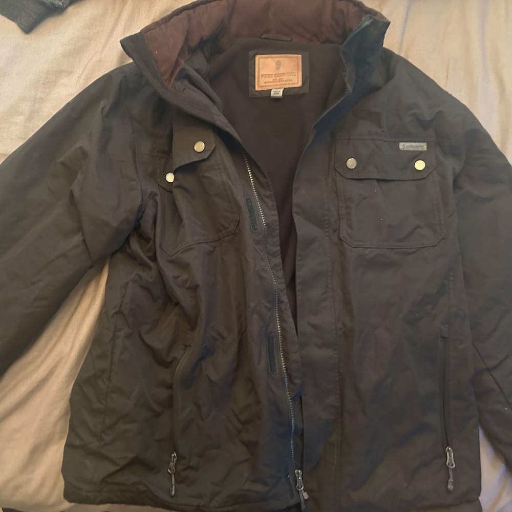 Free Countey Fleece Lined Water-Resistant Jacket, Men's L, Black, 4 Pockets